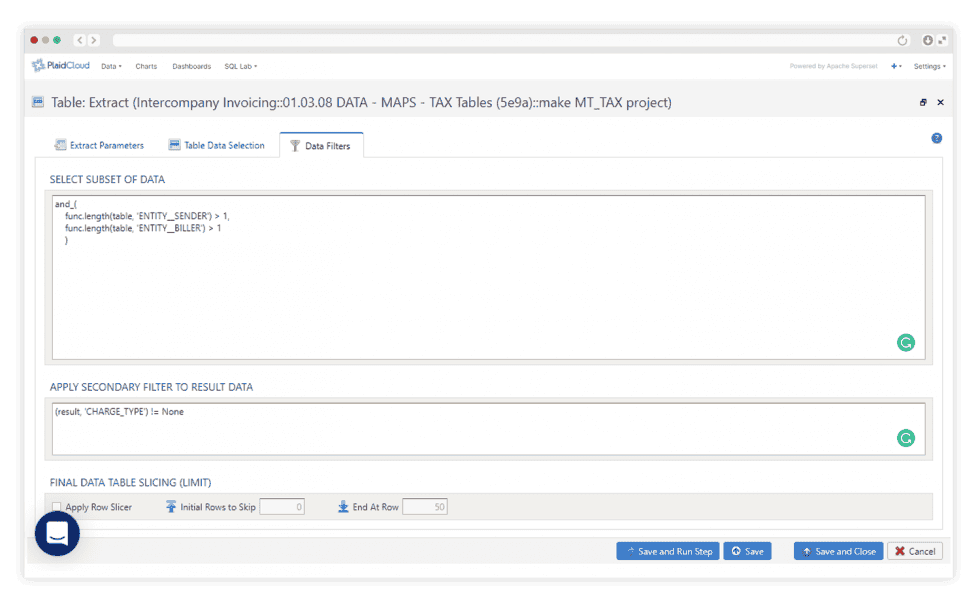Inbound and outbound data filters