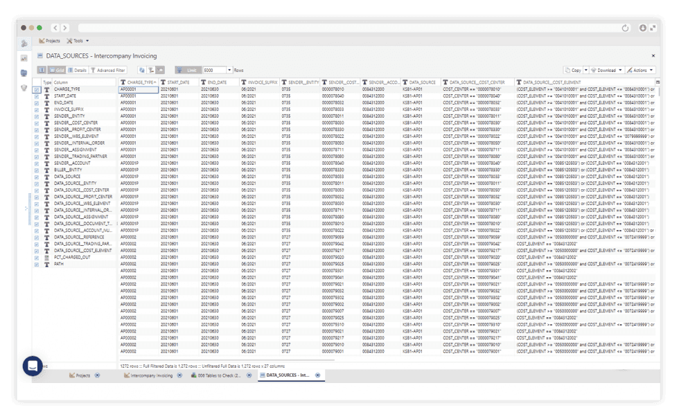 Table Explorer dataset inspection